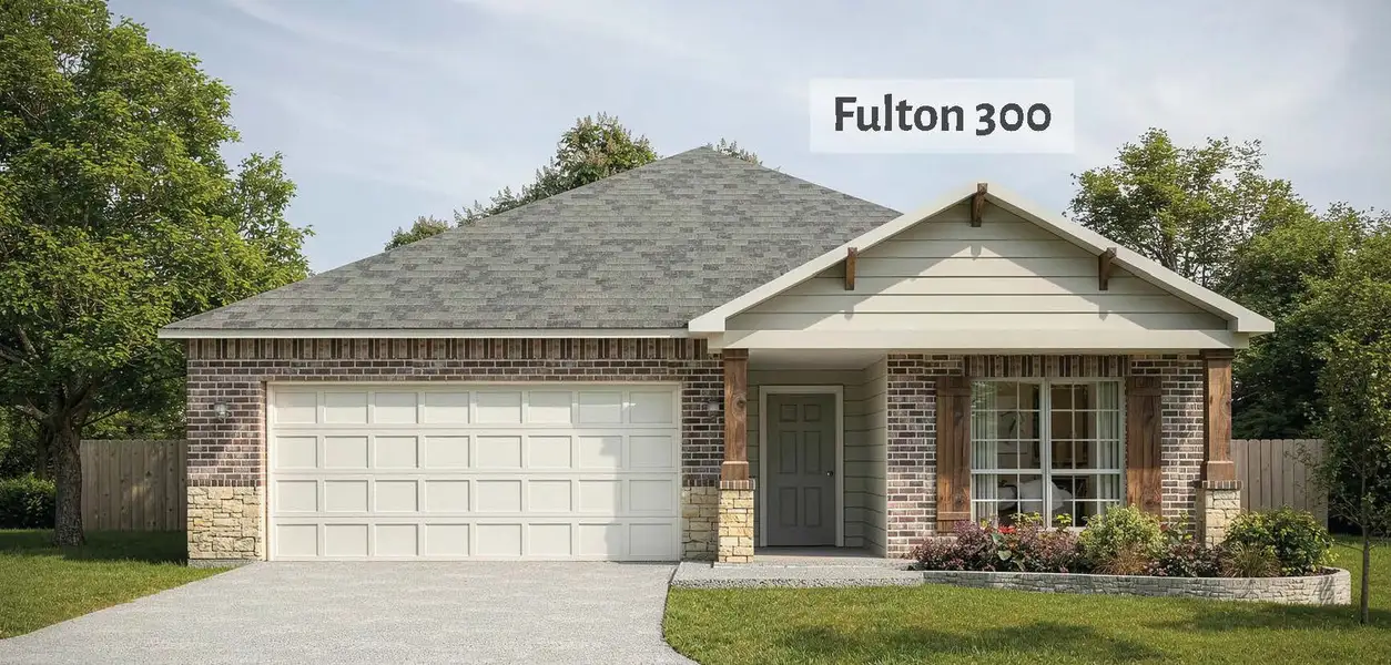 Representative exterior photo of a completed home built from the Fulton by Omega Builders in Turnbo Ranch, Killeen, TX (Image 13).