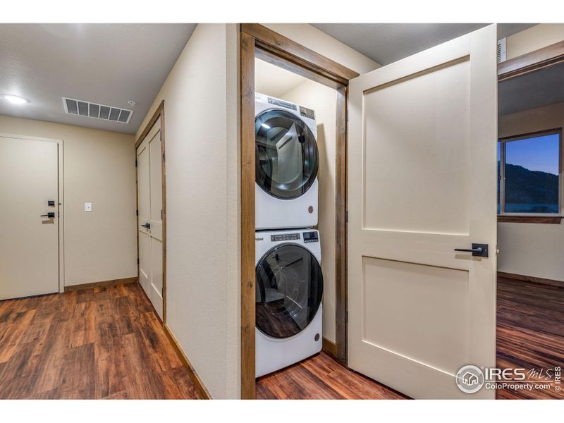 Laundry located in the unit and included with the sale.