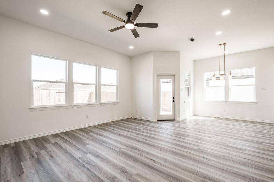 Living room and formal dining room view Living room and formal dining room view