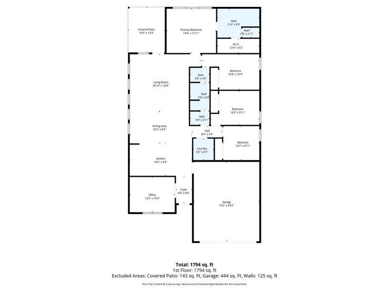 2D floor plan layout of this home in Sterling Point at Baytown Crossings: Wildflower II Collection, Baytown, TX (Image 5).