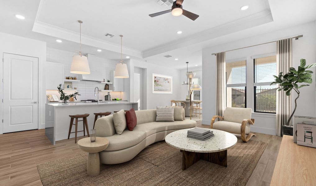 Luxurious wood-look tile flooring