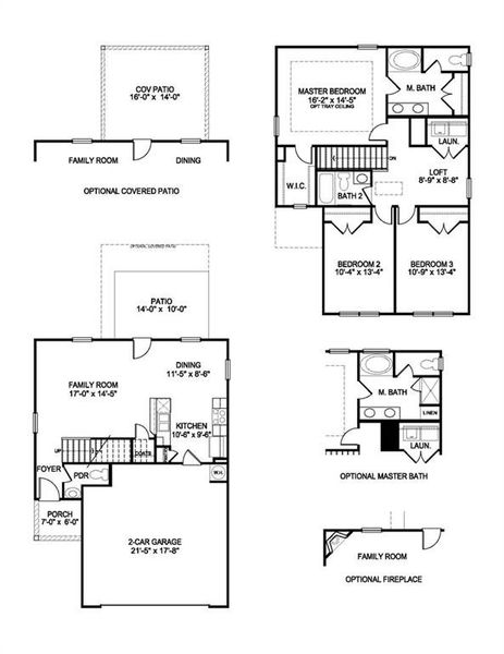 2D floor plan layout of this home in Habersham Meadows, Demorest, GA (Image 4).