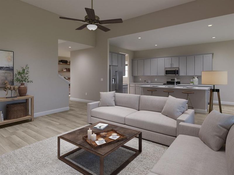 Furnished interior view inside a new home in Lakehaven - Premier Series, Farmersville (Image 6). Furnished interior view inside a new home in Lakehaven - Premier Series, Farmersville (Image 6).