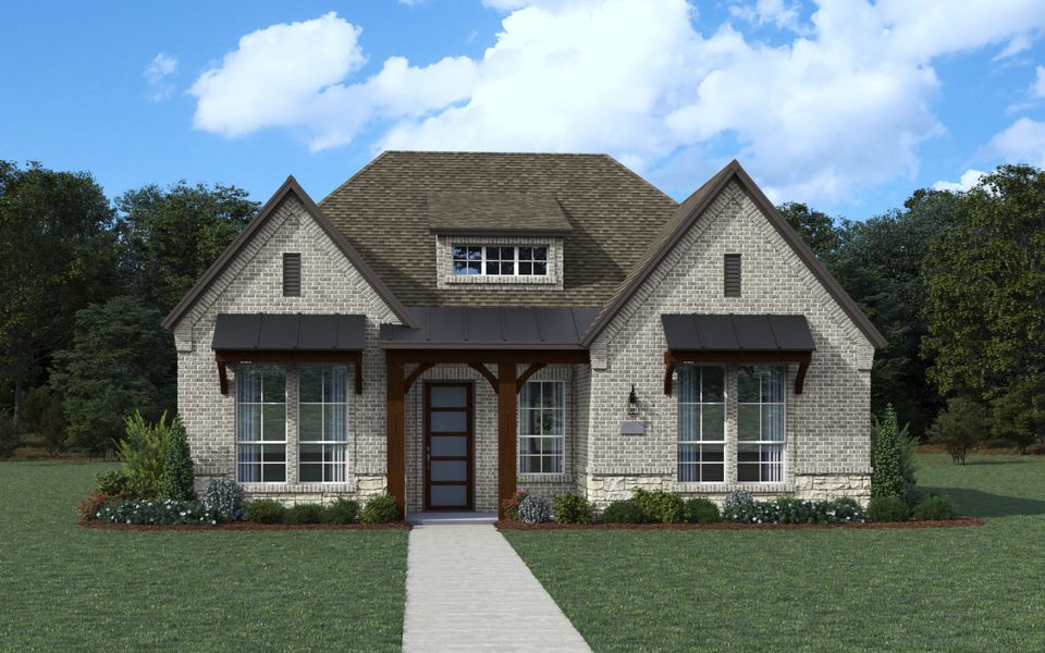 Front exterior of a new home in The Grove Frisco, Frisco, TX, highlighting curb appeal (Image 8).