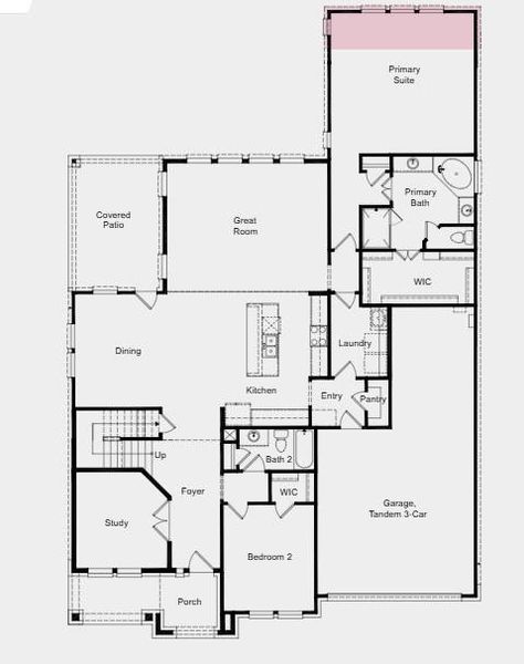 Structural options added include: extended primary suite, study, media room.