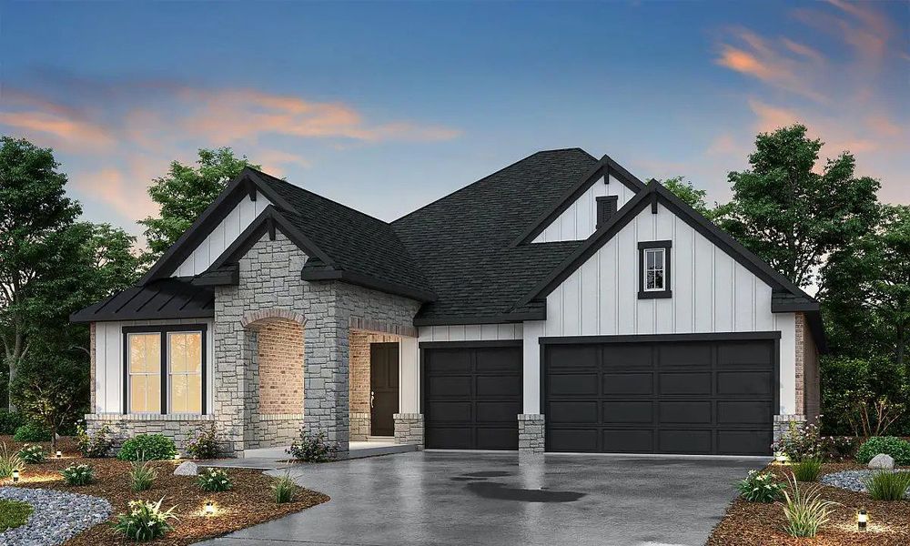Front exterior of a new home in Chambers Creek, Willis, TX, highlighting curb appeal (Image 22).
