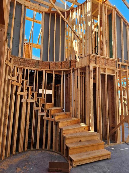 Spiral Staircase leading upstairs to loft and 3 bedrooms.
