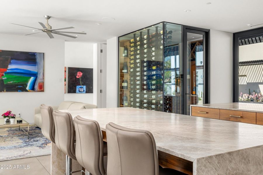 luxury kitchen and living room