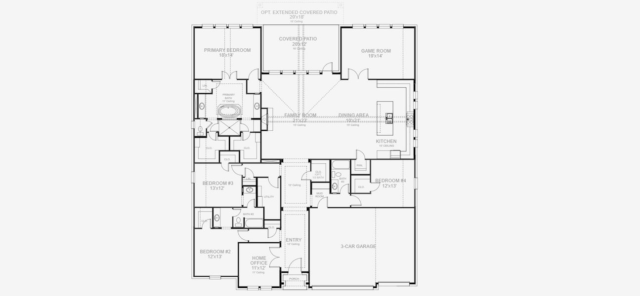 2D floor plan layout for the 3300W by Perry Homes in Creek of Driftwood, Driftwood, TX (Image 5). 2D floor plan layout for the 3300W by Perry Homes in Creek of Driftwood, Driftwood, TX (Image 5).
