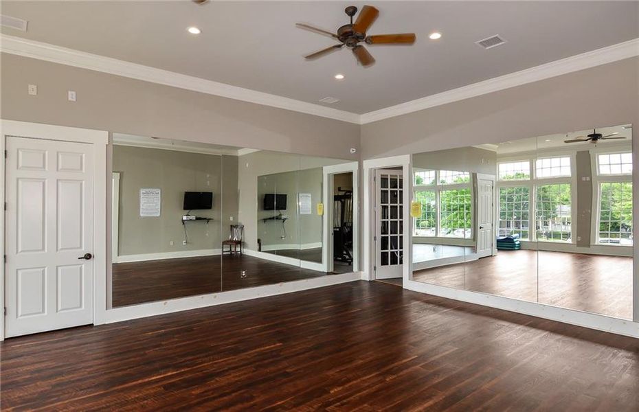 Furnished interior view inside a new home in Reunion, Flowery Branch (Image 14). Furnished interior view inside a new home in Reunion, Flowery Branch (Image 14).