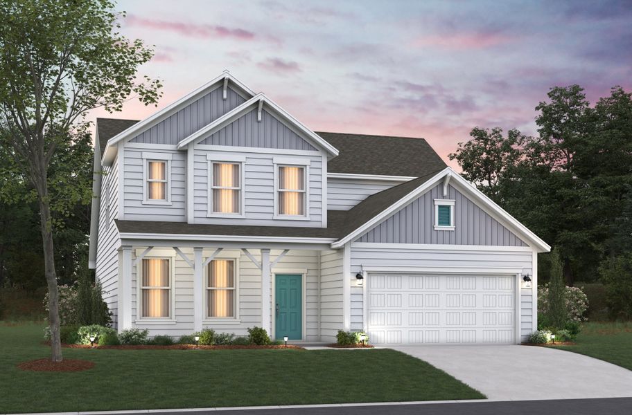 Representative exterior photo of a completed home built from the Windsor by Beazer Homes in Somerset, Myrtle Beach, SC (Image 9).