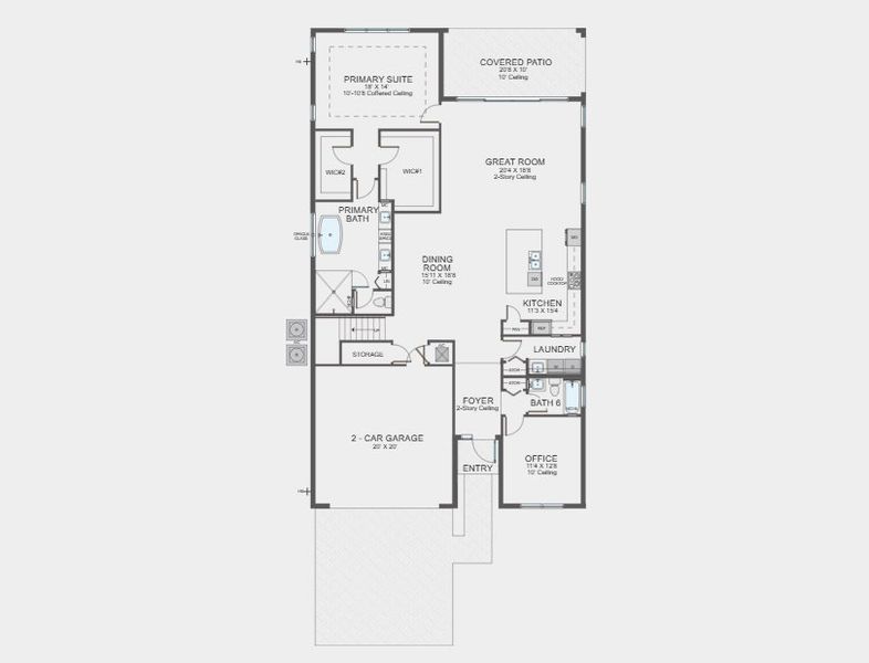 2D floor plan layout of this home in Solana Bay at Avenir, Palm Beach Gardens, FL (Image 5).