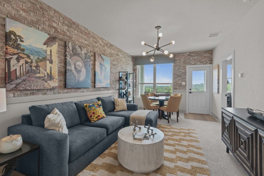 Representative furnished interior of a home built from the Apollo by Chesmar Homes in Prominence Urban, San Antonio (Image 18).