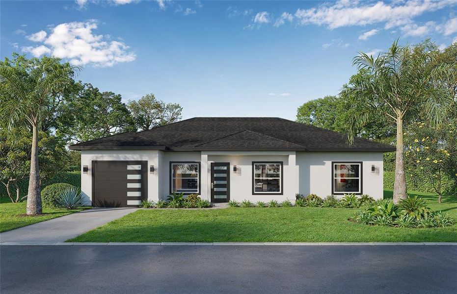 Front exterior of a new home in , Ocala, FL, highlighting curb appeal (Image 1). Front exterior of a new home in , Ocala, FL, highlighting curb appeal (Image 1).