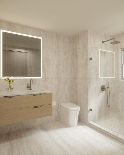 Furnished interior view inside a new home in , Miami Beach (Image 10).