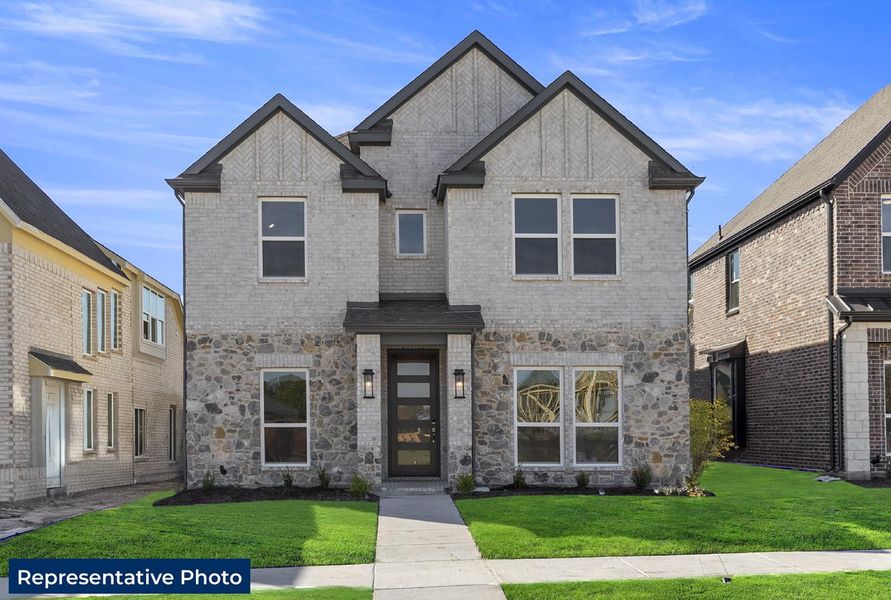 Representative exterior photo of a completed home built from the Grandbury R by First Texas Homes in Trails at Cottonwood Creek, Rowlett, TX (Image 1).