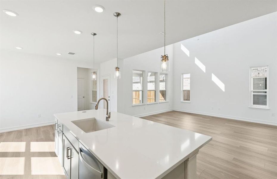 View of gathering room from kitchen