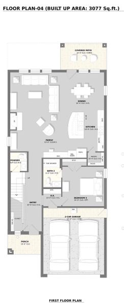 2D floor plan layout for the Plan 4 by Monarch Homes in Royal Court, Frisco, TX (Image 3).