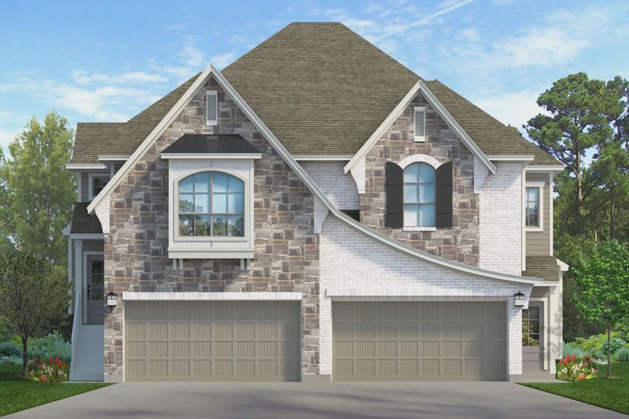 Representative exterior photo of a completed home built from the Summerhouse 2 by Chesmar Homes in Meridiana Townhomes, Iowa Colony, TX (Image 19).