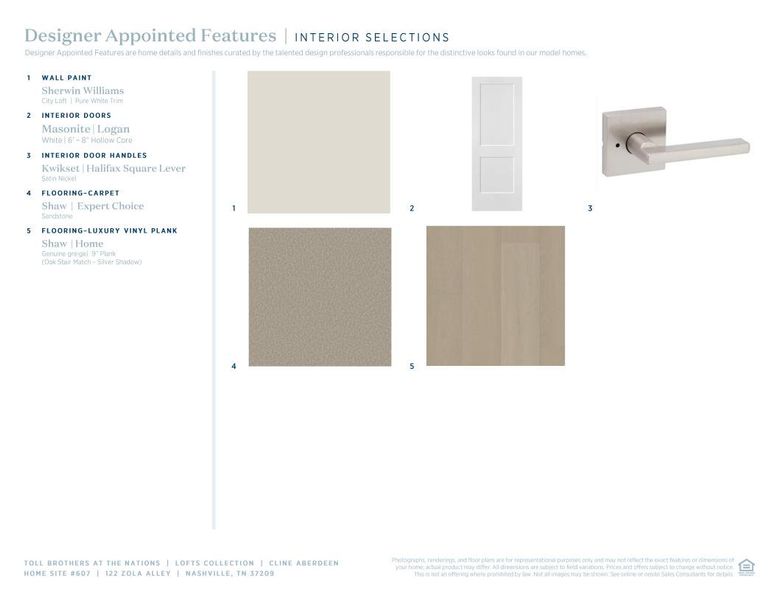 Sample of building materials used in homes in The Nations - Lofts, Nashville (Image 6). Sample of building materials used in homes in The Nations - Lofts, Nashville (Image 6).