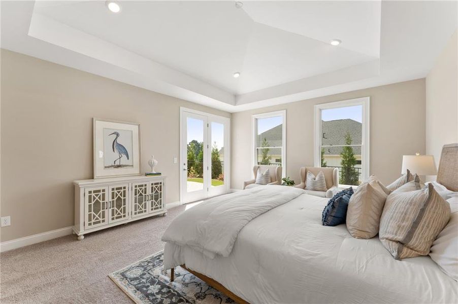 Furnished interior view inside a new home in The Courtyards of Franklin Goldmine, Cumming (Image 18).