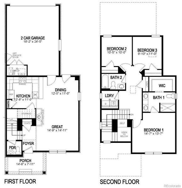 2D floor plan layout of this home in Horizon Uptown, Aurora, CO (Image 3).