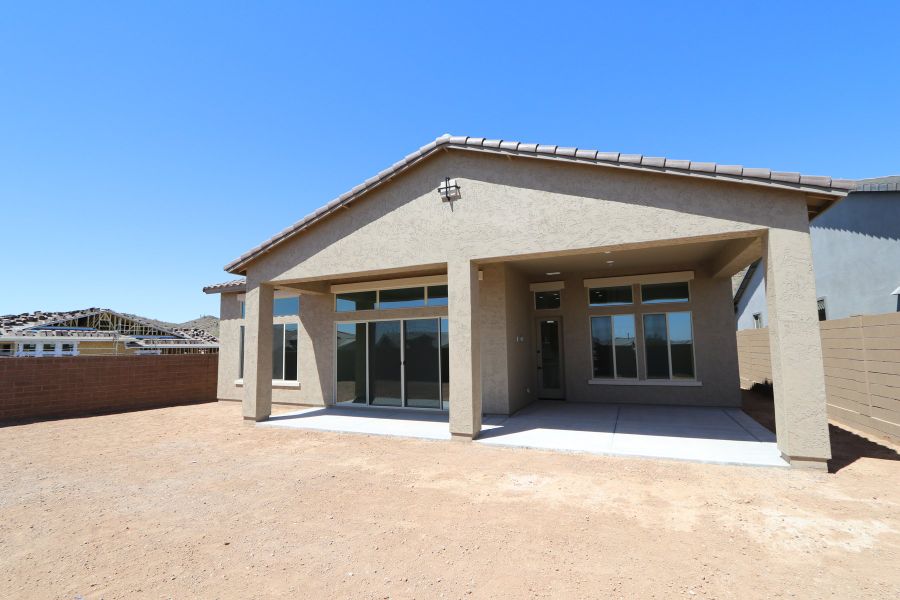 Exterior details and patio area of a home in Meridian at Northpointe at Vistancia, Peoria (Image 25).