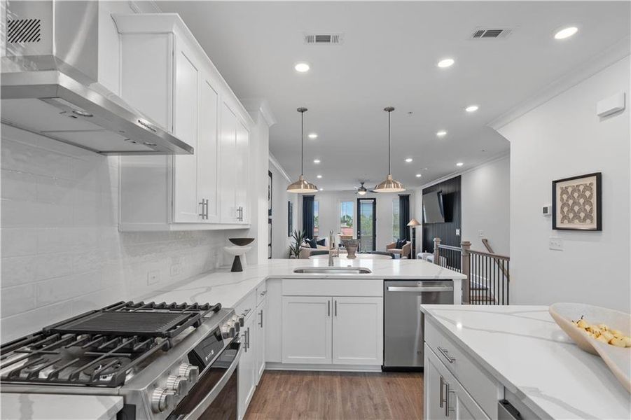 Furnished interior view inside a new home in Ward's Crossing Townhomes, Johns Creek (Image 12).