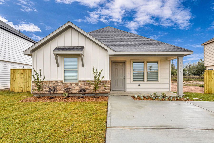 Front exterior of a new home in , Hempstead, TX, highlighting curb appeal (Image 2). Front exterior of a new home in , Hempstead, TX, highlighting curb appeal (Image 2).