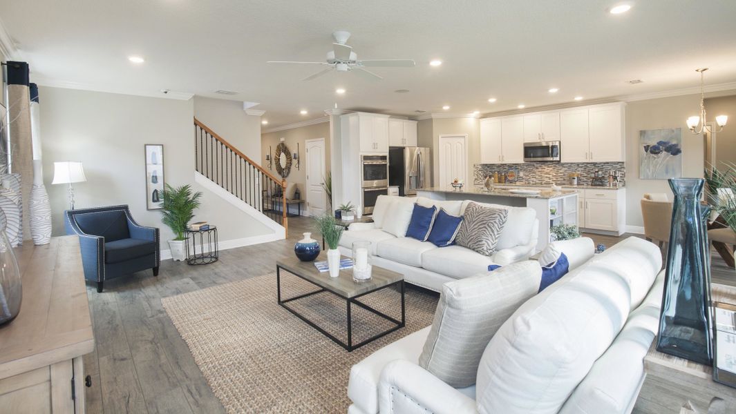 Furnished interior view inside a new home in Enclave At Seminole Palms, Palm Coast (Image 49). Furnished interior view inside a new home in Enclave At Seminole Palms, Palm Coast (Image 49).