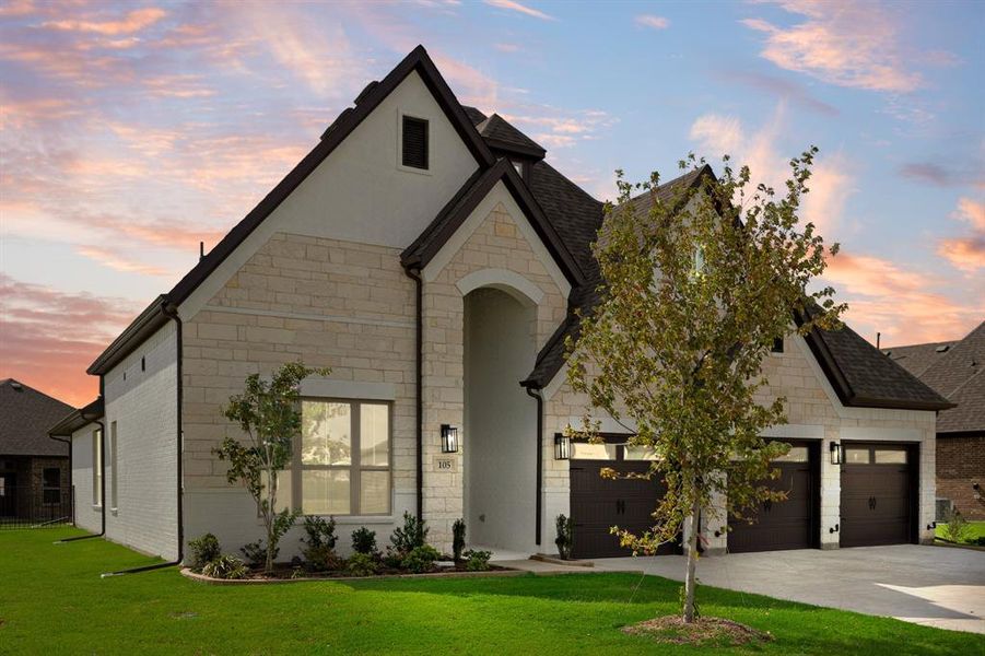 Front exterior of a new home in Heath Golf and Yacht, Heath, TX, highlighting curb appeal (Image 27).