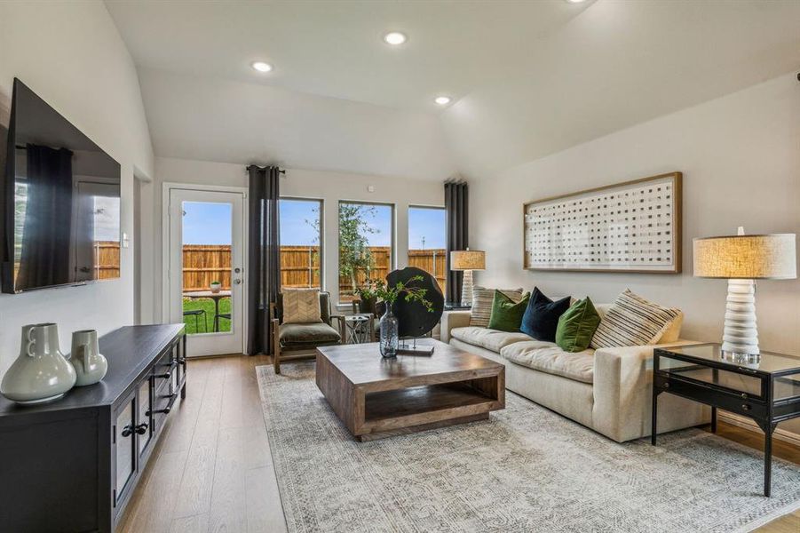 Living Room in the Turquoise home plan by Trophy Signature Homes – REPRESENTATIVE PHOTO Living Room in the Turquoise home plan by Trophy Signature Homes – REPRESENTATIVE PHOTO