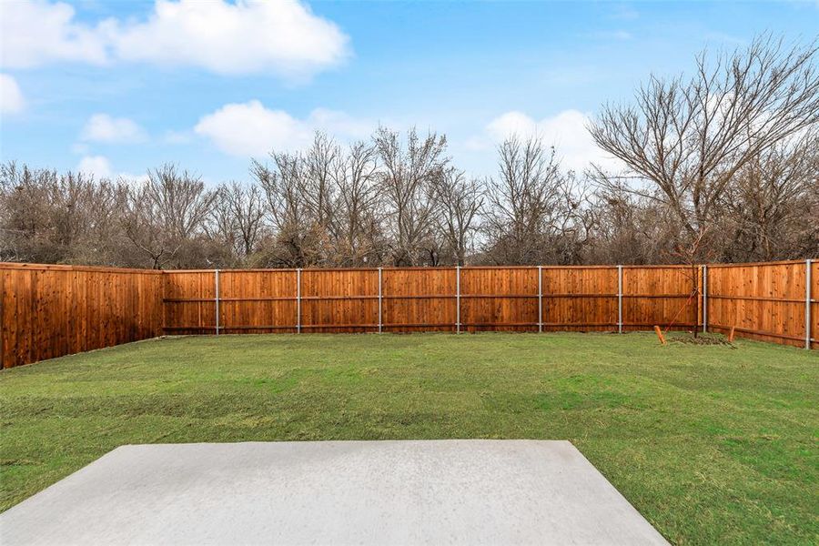 Exterior details and patio area of a home in Creekside of Crowley, Crowley (Image 21).