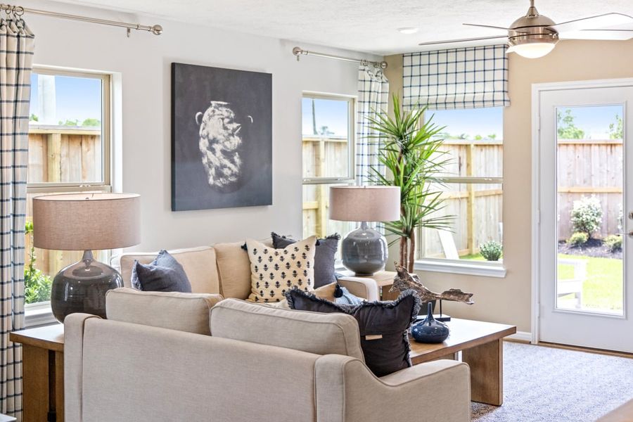 Representative furnished interior of a home built from the 1702 Modeled by KB Home in Sunset Grove South, Hitchcock (Image 6).