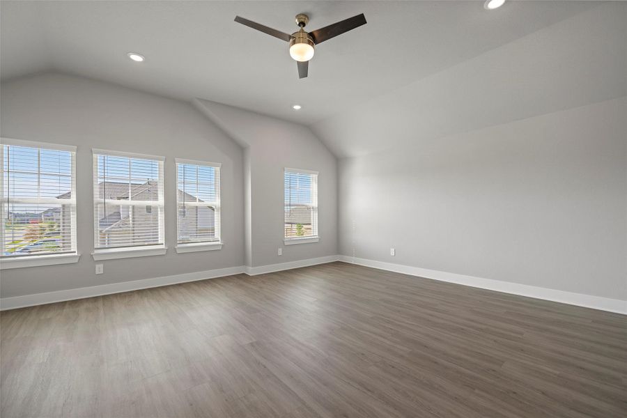 Expansive upstairs game or media room that adapts to your lifestyle. Expansive upstairs game or media room that adapts to your lifestyle.