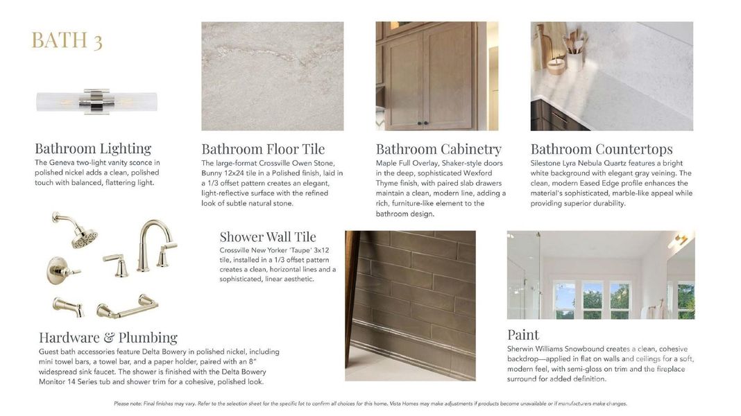 Bathroom #3 interior selections