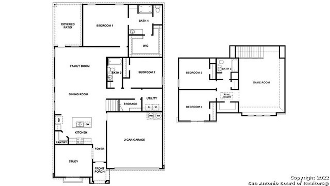 2D floor plan layout of this home in Riverstone at Westpointe, San Antonio, TX (Image 3).