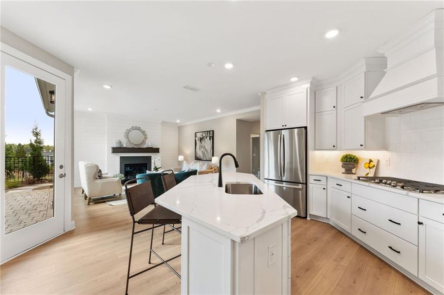 Furnished interior view inside a new home in The Courtyards of Franklin Goldmine, Cumming (Image 11).