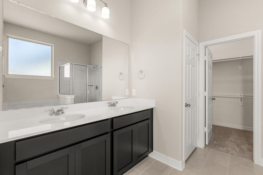 Primary bath. Note: Sample product photo - actual exterior and interior selections may vary by homesite