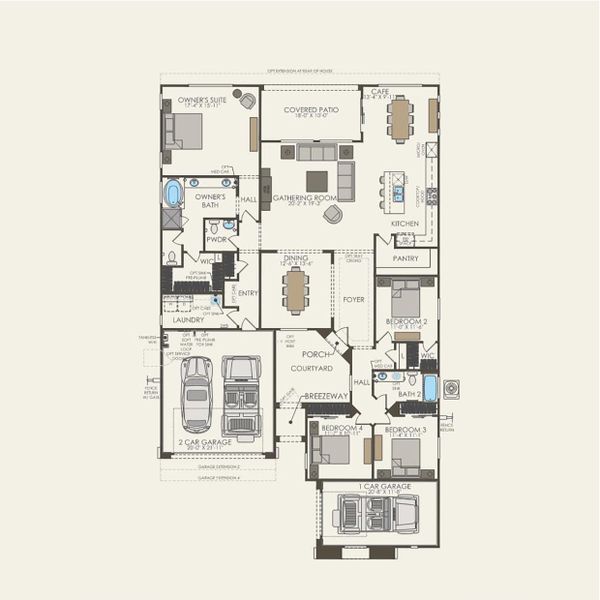 2D floor plan layout of this home in Visara, Surprise, AZ (Image 3).