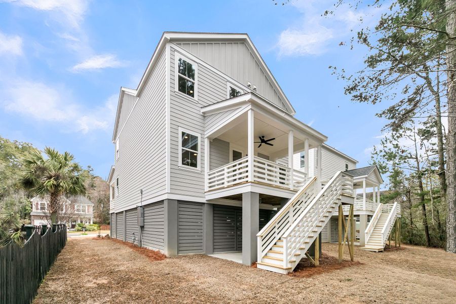 Exterior details and patio area of a home in , Charleston (Image 32). Exterior details and patio area of a home in , Charleston (Image 32).