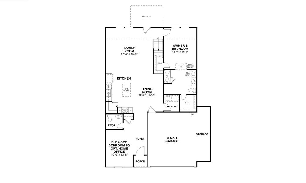 2D floor plan layout for the Harrison by M/I Homes in Verano Farms, Von Ormy, TX (Image 3).