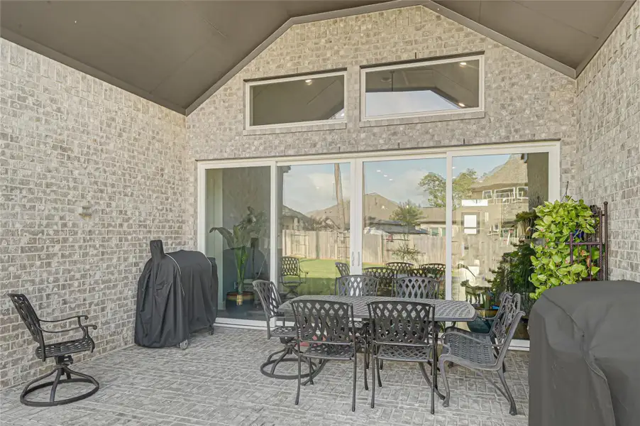 Exterior details and patio area of a home in Evergreen 40s, Conroe (Image 4). Exterior details and patio area of a home in Evergreen 40s, Conroe (Image 4).