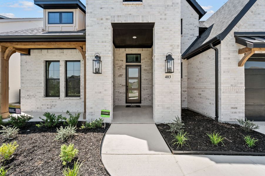 Exterior details and patio area of a home in Parks of Aledo, Aledo (Image 3).