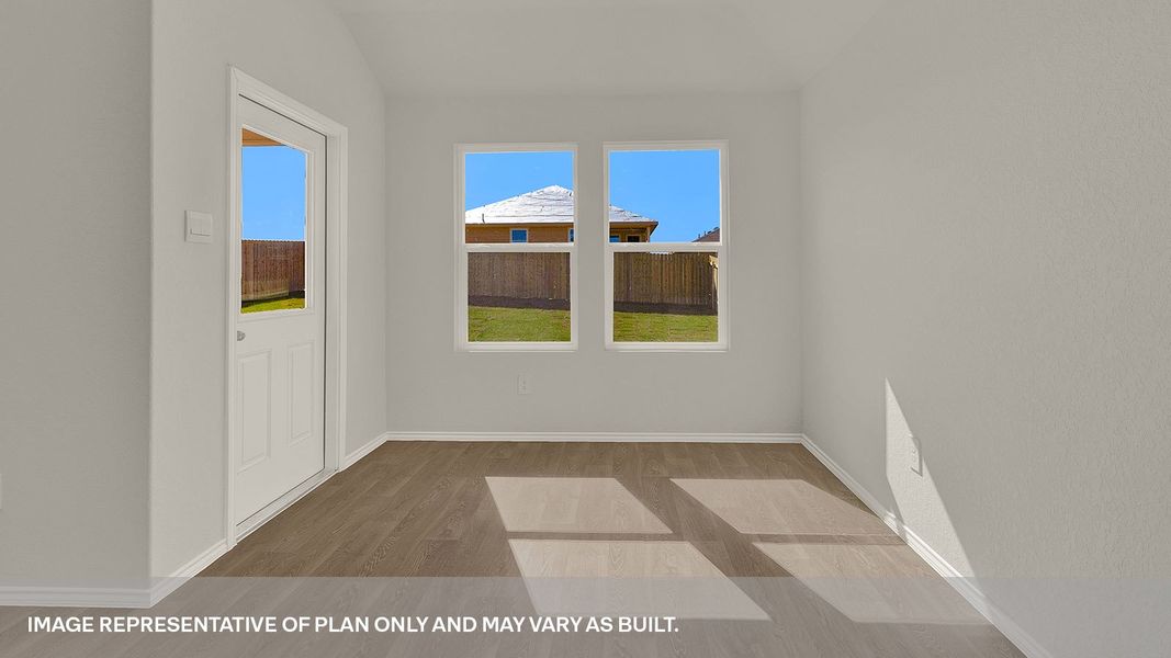 Representative unfurnished interior of a home built from the The Bellvue by D.R. Horton in Arroyo Ranch, Seguin (Image 14). Representative unfurnished interior of a home built from the The Bellvue by D.R. Horton in Arroyo Ranch, Seguin (Image 14).