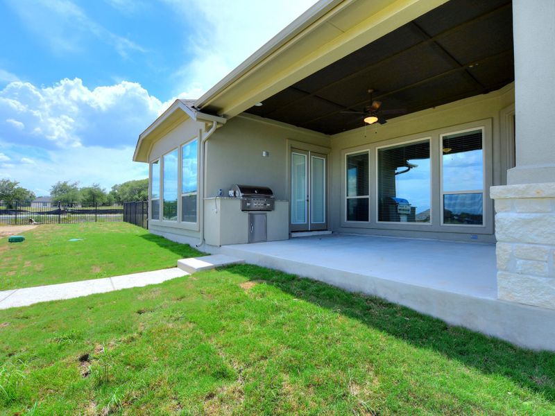 Representative exterior details of a home built from the San Simeon I by Giddens Homes in Clearwater Ranch, Liberty Hill (Image 130).