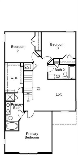 This floor plan features 3 bedrooms, 2 full baths, 1 half bath, and over 1,900 square feet of living space.