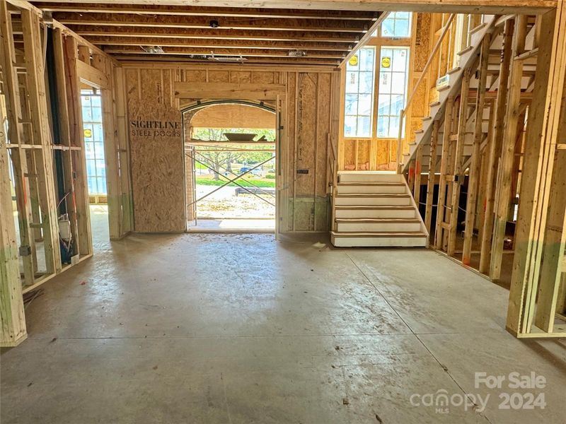 Entry way with double arched entry way. Front doors will be steel.