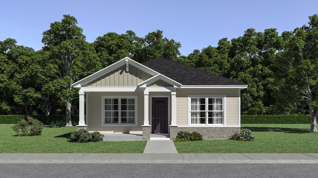 Representative exterior photo of a completed home built from the Dogwood B by McGuinn Homes in Reserves at Mill Creek, Columbia, SC (Image 2). Representative exterior photo of a completed home built from the Dogwood B by McGuinn Homes in Reserves at Mill Creek, Columbia, SC (Image 2).