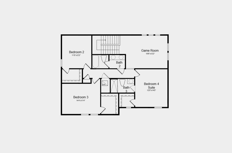 2D floor plan layout for the Montauk by Taylor Morrison in Hillcrest, San Antonio, FL (Image 4).